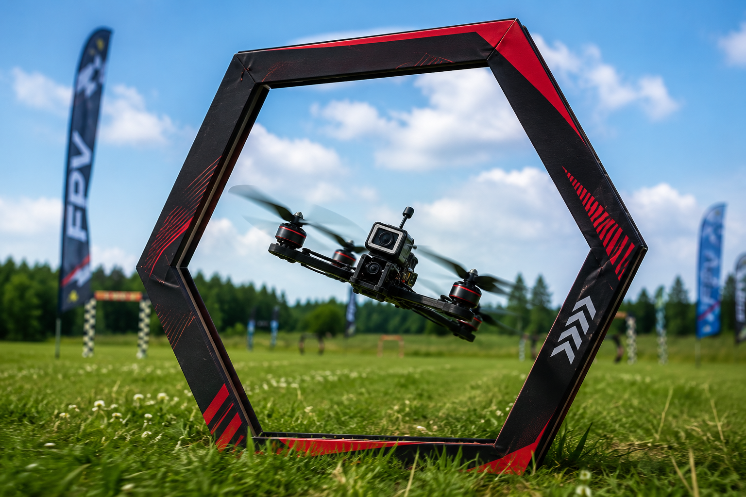 Трасса для полетов на fpv дронах